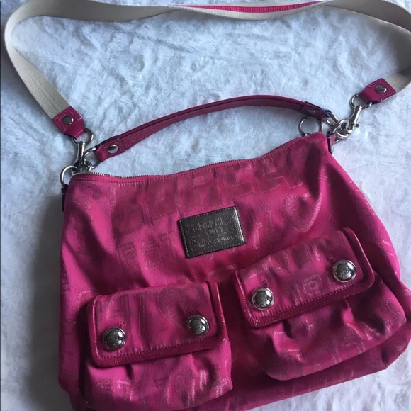 Coach Handbags - Coach pink storypatch hobo purse poppy handbag